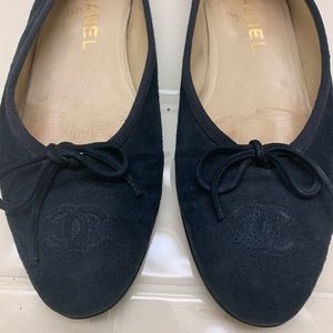 Chanel Blue Suede Flats